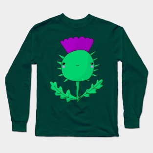 Kawaii Cute Scottish Thistle Long Sleeve T-Shirt